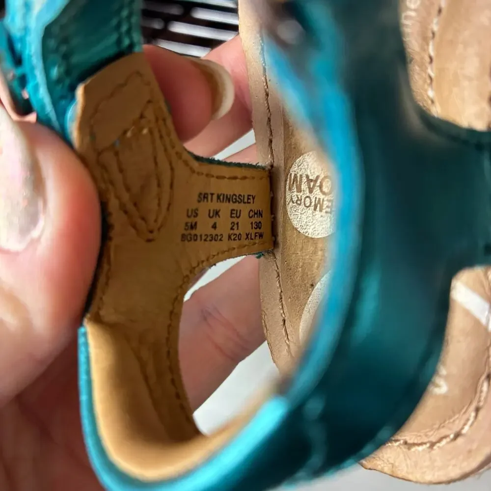 Stride Rite Kingsley Toddler Girls Sandals US 5M Aqua Shimmer Adjustable Strap